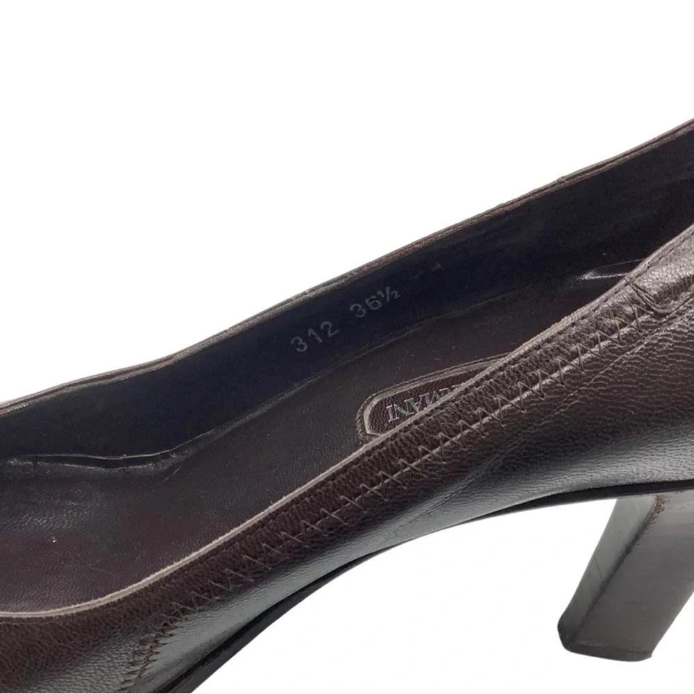 Giorgio Armani Brown Leather Silver Studded Pumps, 36.5 | 6 - Picture 4 of 10